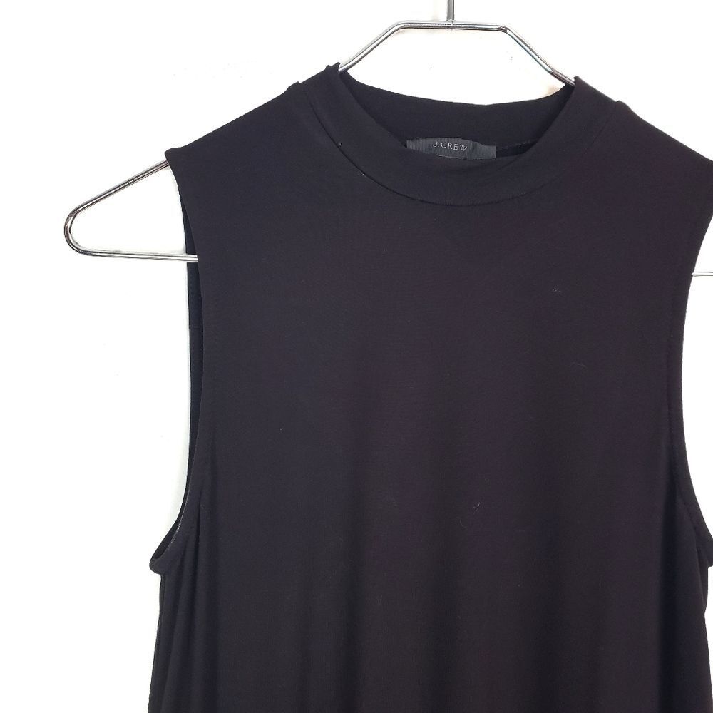 J. CREW Black Crew Neck Sleeveless Flowy Maxi Dress with Pockets Size: XX-Small - Picture 3 of 6